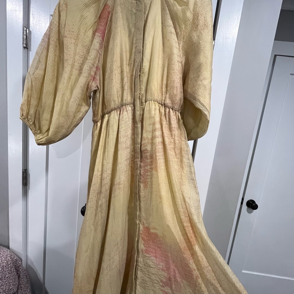 Onia Long Sleeve Dress in Yellow and Pink